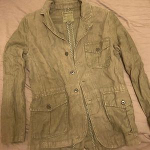 Military Linen Casual Blazer